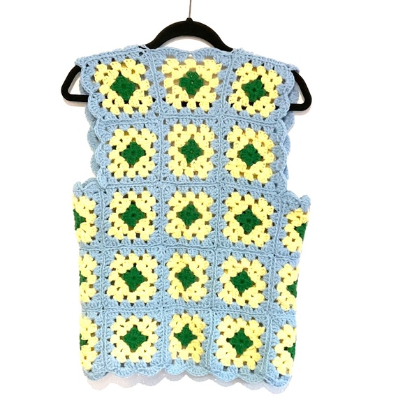 VINTAGE Grannycore Square Knit Sweater Vest Mint Condition - Picture 2 of 7